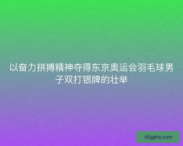 以奋力拼搏精神夺得东京奥运会羽毛球男子双打银牌的壮举
